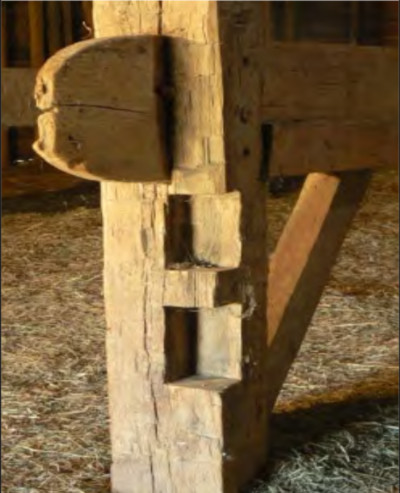 Photo: Post and beam from Tarbox Dutch barn